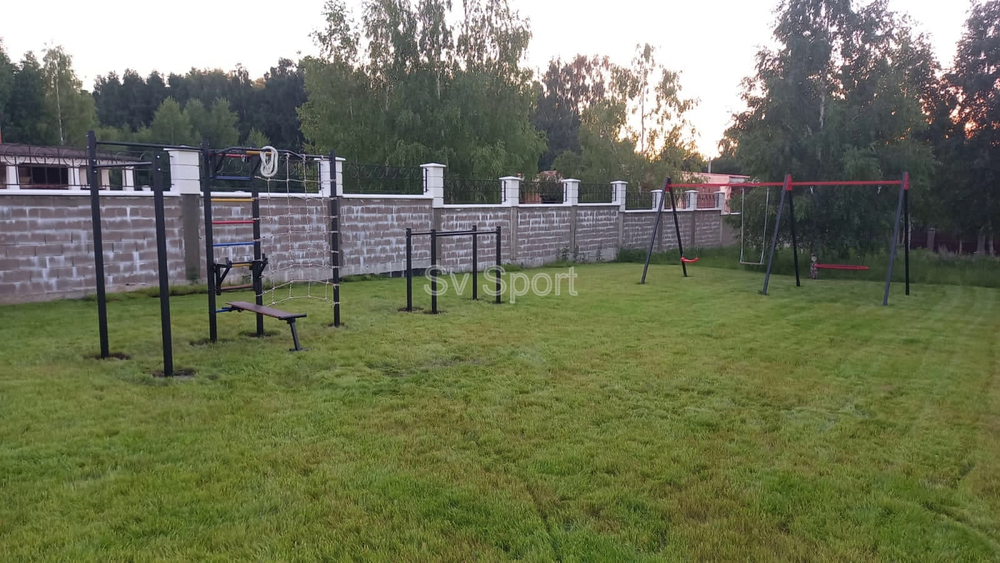 Монтаж уличной шведской стенки Sv Sport (3 вертикальных столба)