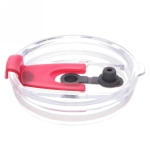 Кружка стеклянная 450мл с крышкой и трубочкой «Клубничка»