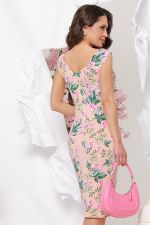 Платье-футляр персиковое в цветочек DStrend (Акция)