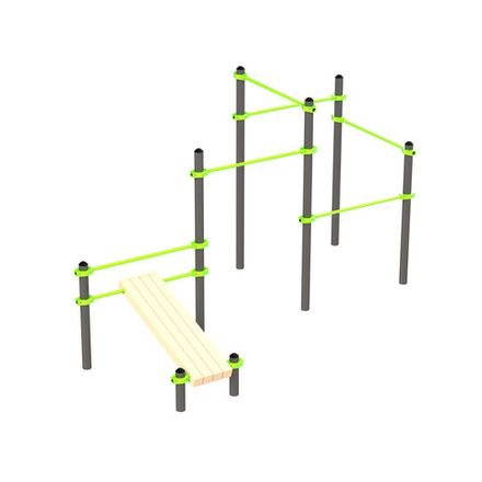 W349 Воркаут (наклонная скамья и 5 перекладин) ZAVODSPORTA