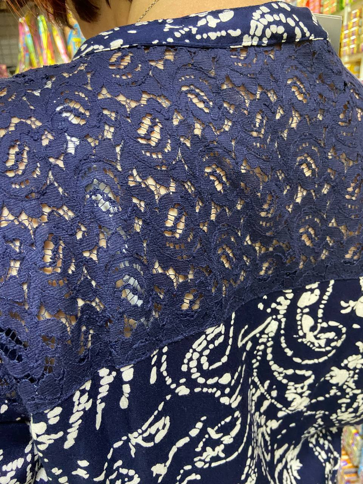 Блузка с кружевом, Вискоза (креп) 100% длина 74 см 212692