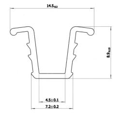 Профиль направляющий для шкафа-купе СТ 147, врезной, длина 1,5 м (комплект 2 шт)