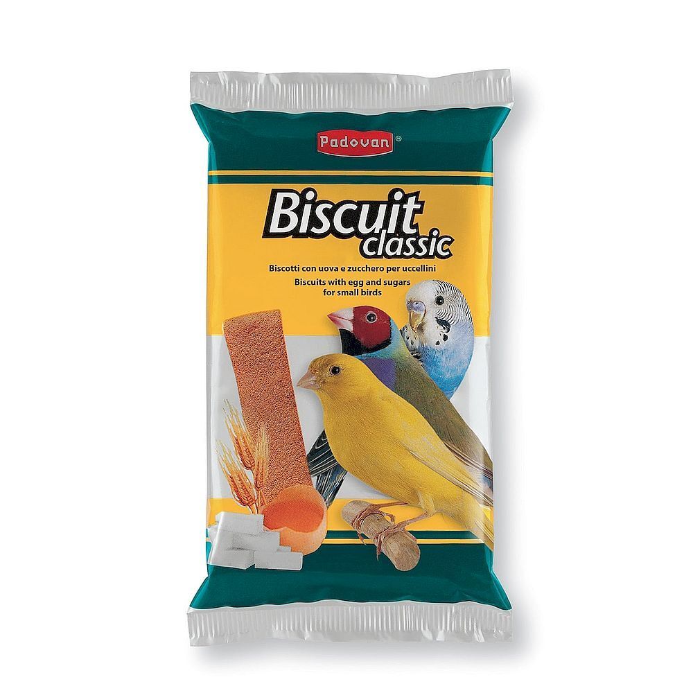 Padovan BISCUIT Classic бисквиты со злаками и яйцом Лакомство для мелких птиц 30г