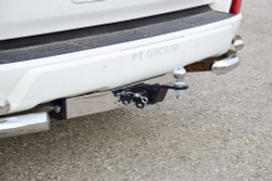 Фаркоп PT GROUP /съемный квадрат/ с нержавеющей накладкой TOYOTA LC 200 2007-/ LEXUS LX 2016-2021(паспорт и сертификат в комплекте)(без электрики) арт.TLC-07-991124.00