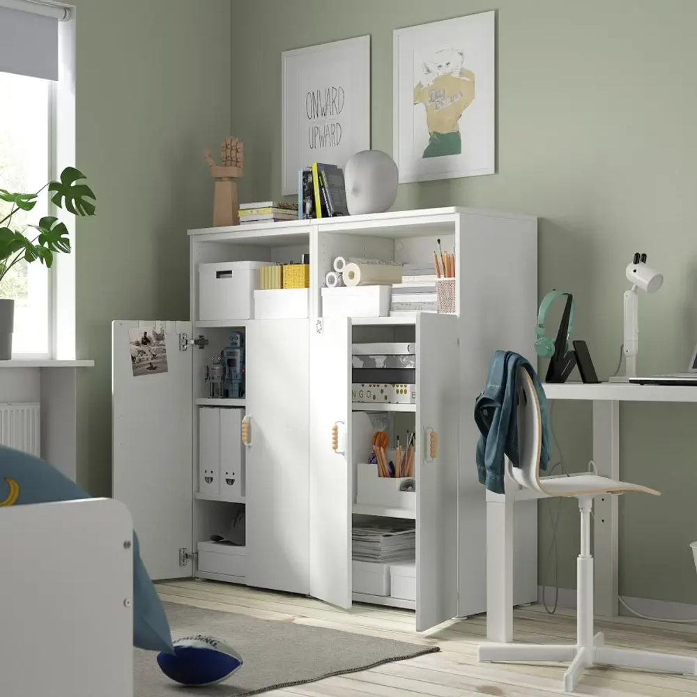 Гардероб - IKEA SMÅSTAD/SMASTAD/СМОСТАД ИКЕА,  123х120 см, белый/фиолетовый