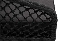 "Канны" кресло плетеное из роупа (узелки), каркас алюминий темно-серый (RAL7024) муар, роуп темно-серый круглый, ткань темно-серая 027