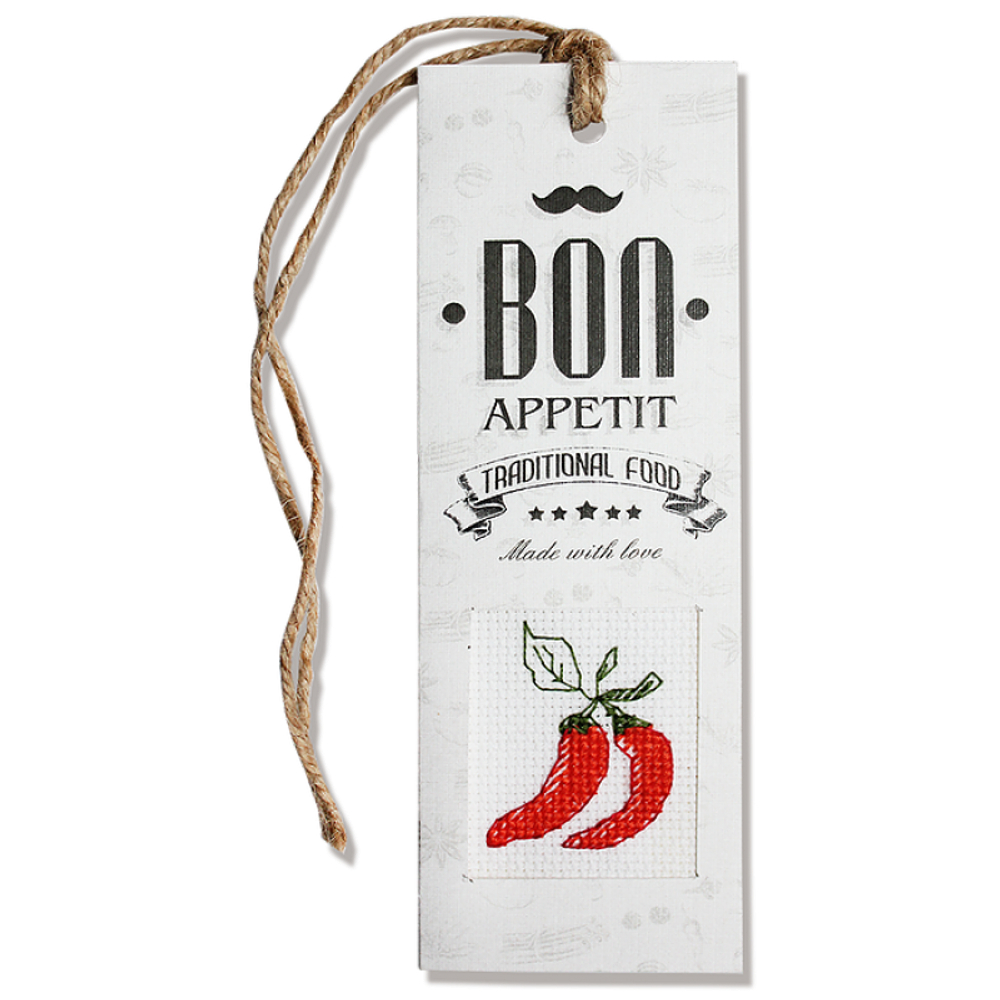 Набор для изготовления закладки с вышитым элементом "Bon appetit", 5,5 х 15 см (10013030/110518/0006