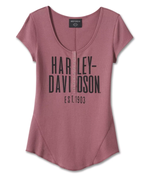 Футболка Women´s Henley Knit Top Cali berry Harley-Davidson
