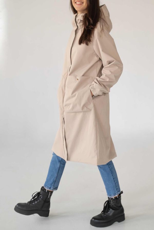 Плащ женский бежевый - фото 4