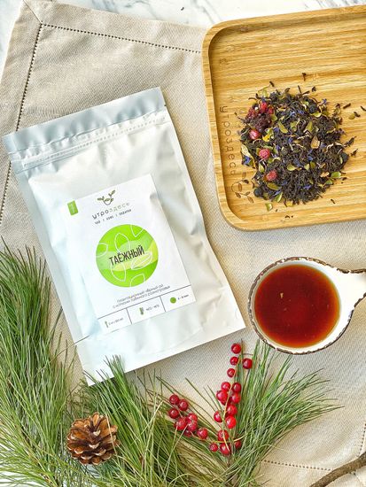 Чёрный чай листовой травяной Таёжный, 80г