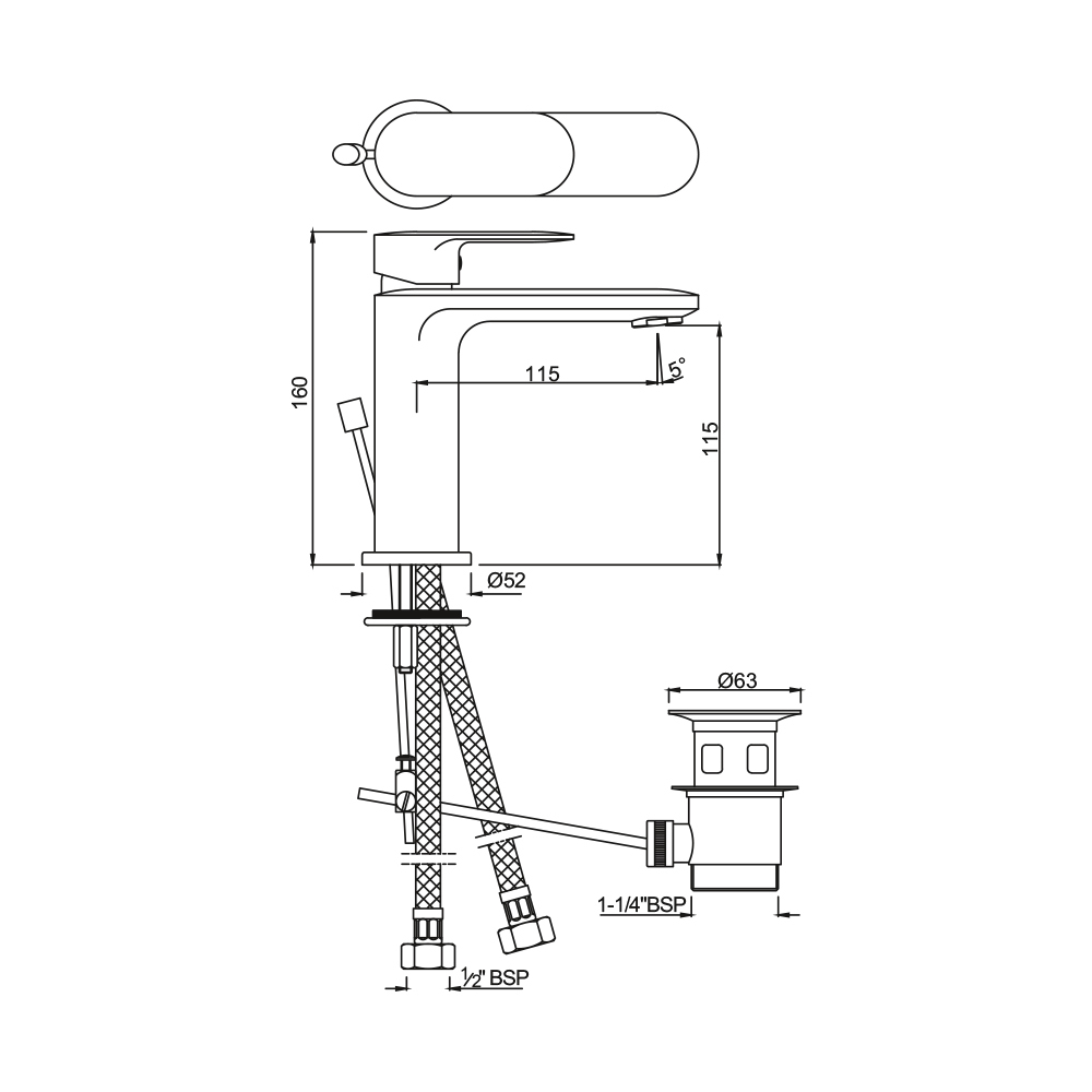 Смеситель для раковины Jaquar Laguna LAG-CHR-91011BCLW