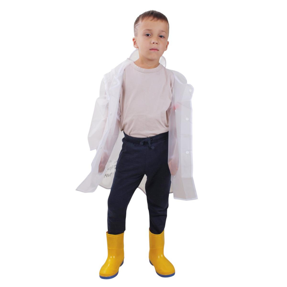 Дождевик с капюшоном, голубой, размер S D-4879