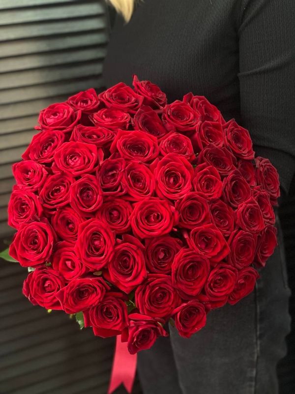 Букет из 51 голландской розы 50 см ( цвет роз на выбор ) #12223