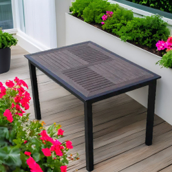 Алюминиевый прямоугольный стол 120*80 ПОЛИВУД-6 «POLYWOOD-6» цвет каштан арт.1022