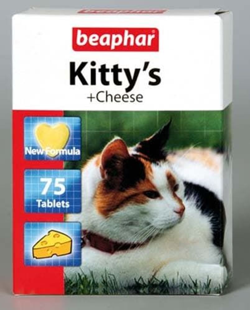 Beaphar `Kitty`s+Cheese` витаминизированное лакомство для кошек с сыром 75 таб. "сердечки" Beaphar `Kitty`s+Cheese` витаминизированное лакомство для кошек с сыром 75 таб. "сердечки"