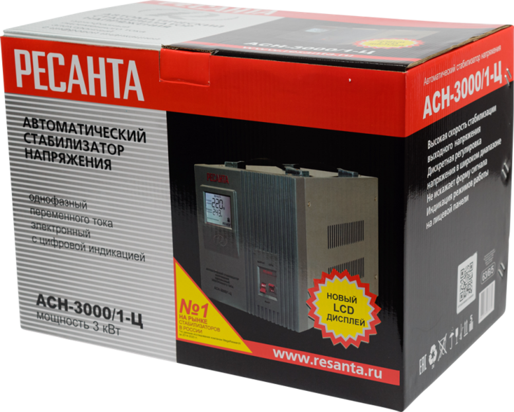Стабилизатор напряжения РЕСАНТА АСН-3000/1-Ц