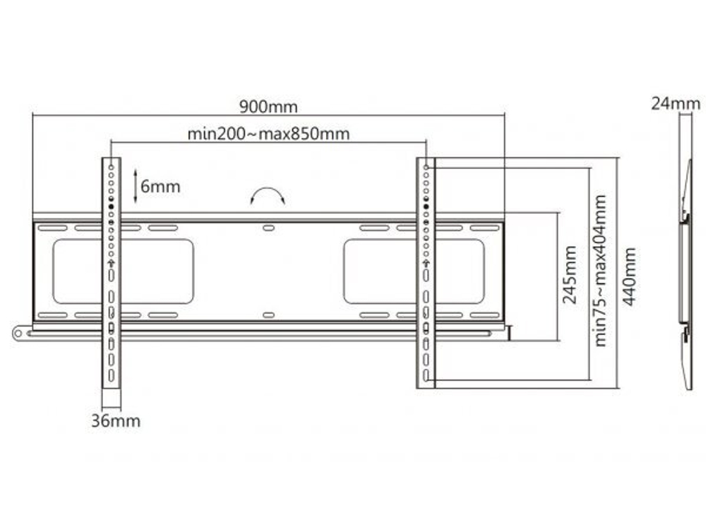 Настенный фиксированный кронштейн Exell EXi-H1284-AF
