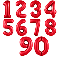 Фольгированная цифра, цвет Красный 102 см