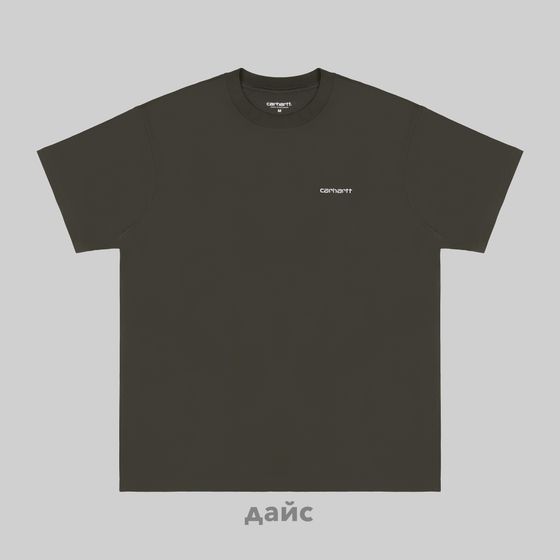 Футболка мужская Carhartt WIP Script Embroidery артикул:I030435_cypress - купить в магазине Дайс