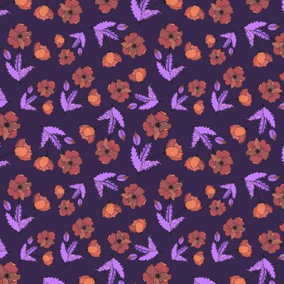 Seamless pattern of  poppy flowers.