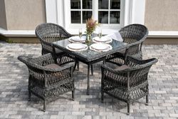 "Сицилия" обеденная группа плетеная, цвет графит