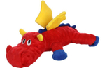 Игрушка для собак Flamingo "Дракон" с пищалкой и шуршиком, 23 х 35 х 8 см, плюш, красный