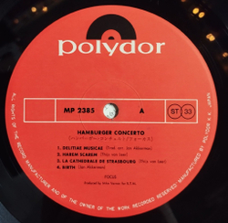 Винтажная виниловая пластинка LP Focus Hamburger Concerto (Japan 1974) (Obi) MP 2385
