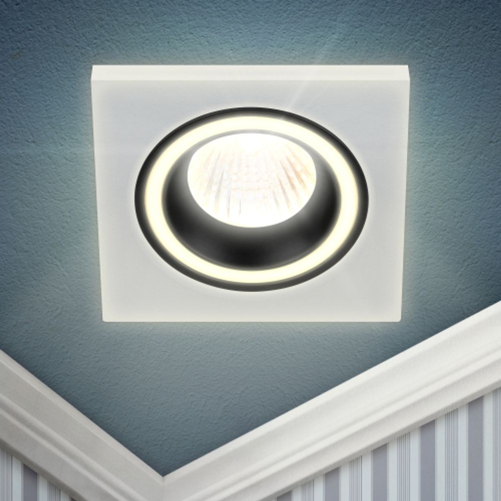 Встраиваемый светильник декоративный ЭРА DK91 WH/BK MR16/GU5.3 белый/черный | Декоративные встраиваемые светильники