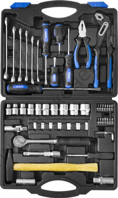 СИБИН 56 предм., (1/2″+1/4″), универсальный набор инструмента (27765-H56)