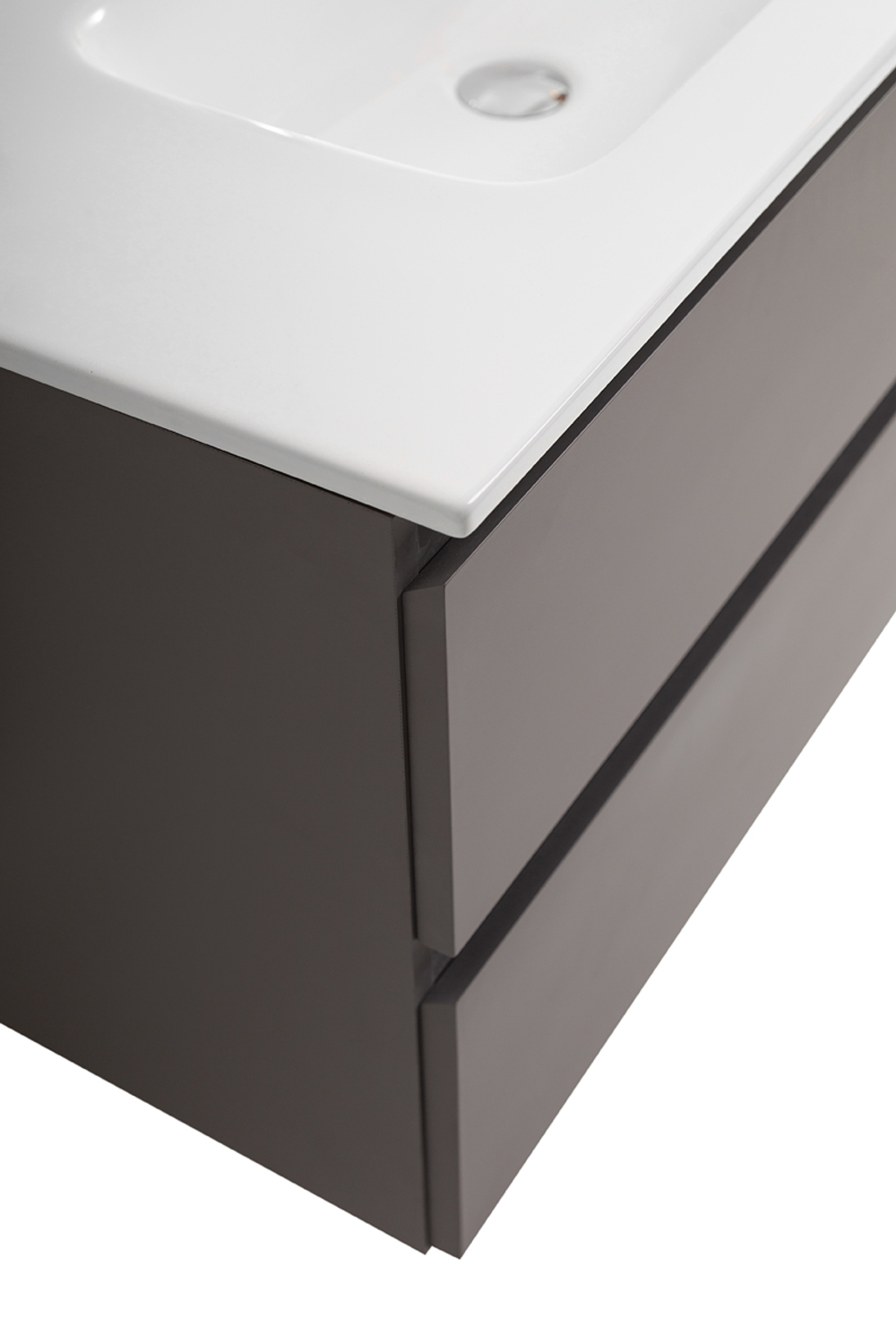 Тумба с раковиной подвесная BelBagno KRAFT-800-2C-SO-GSO Темно-Серый матовый, раковина белая BB800ETL