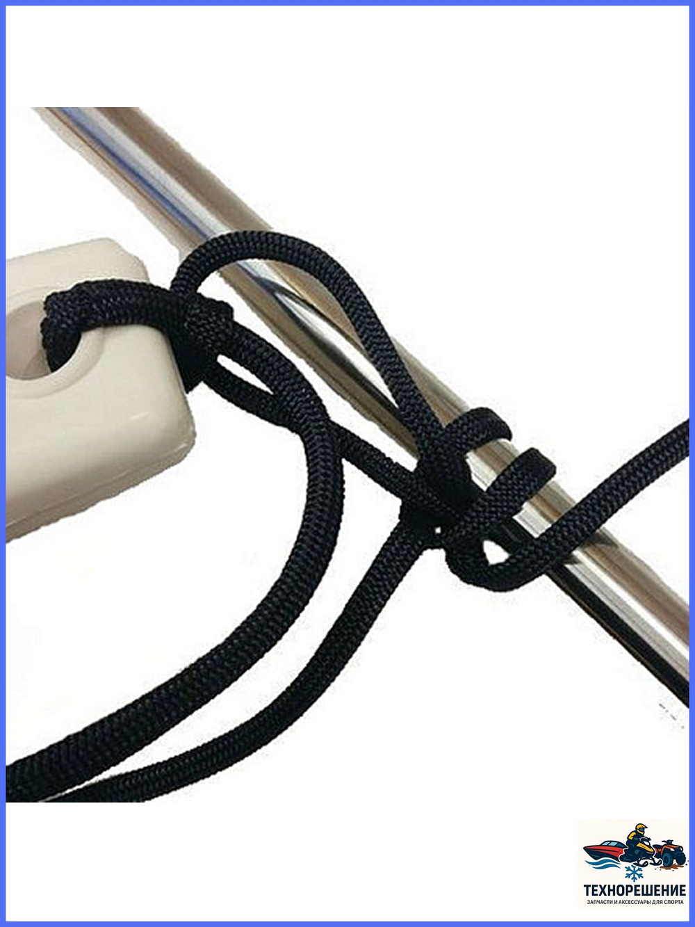 Плетеный шкерт для кранцев, 6,4 мм x 1,8 м, черный/ Трос для кранцев (2шт) (10255216)