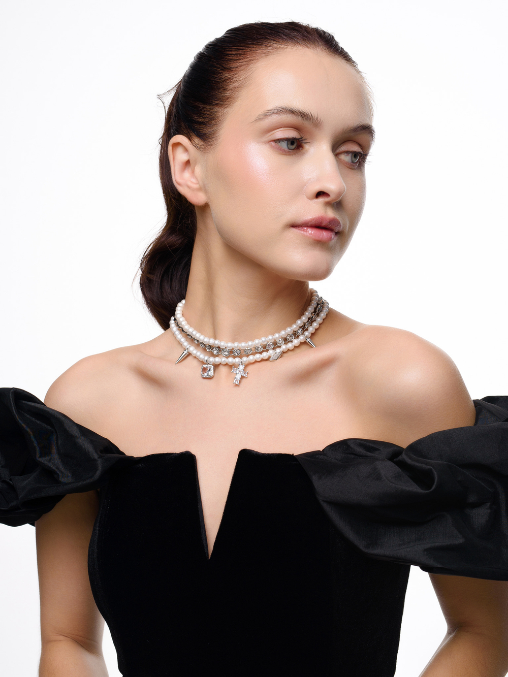 Чокер "Delicacy Shine" cotton pearl White