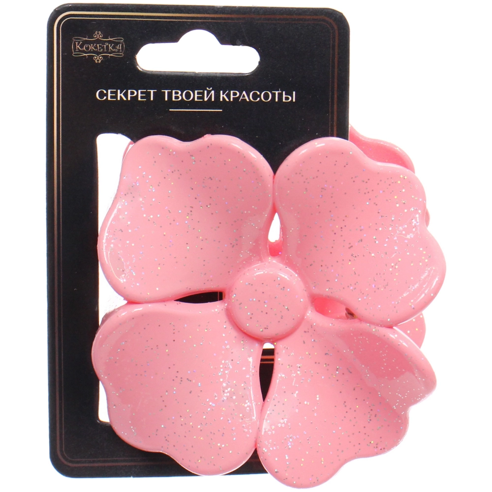 Заколка - краб для волос «AKS - SALVATORE», микс 6 цветов, нежный цветок, 6,5*6,5см