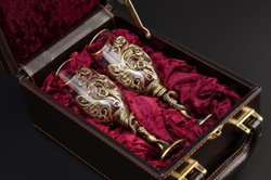 Набор бокалов для шампанского "Флора" 2 шт. в подарочном футляре