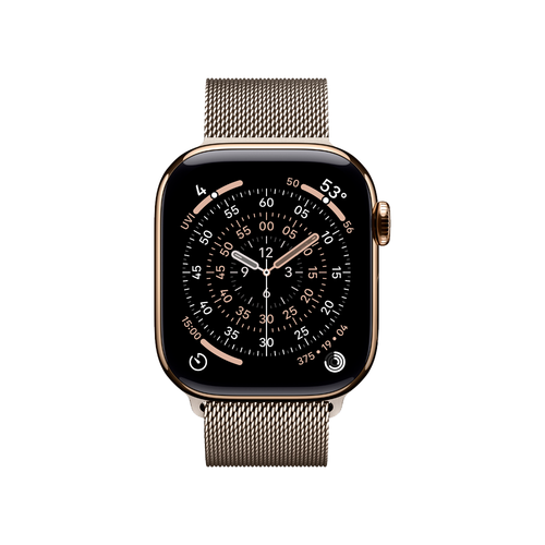 Умные часы Apple Watch Series 11 GPS + Cellular, 42mm, Gold Titanium Case with Natural Milanese Loop