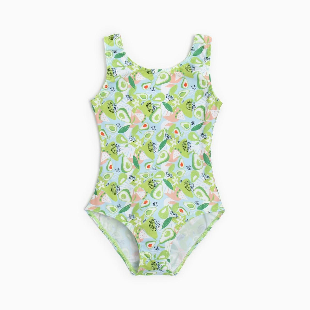 Купальник слитный для девочки цвет зеленый, рост 116-122 см (КотМаркот)