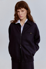 Бомбер в полоску из шерсти