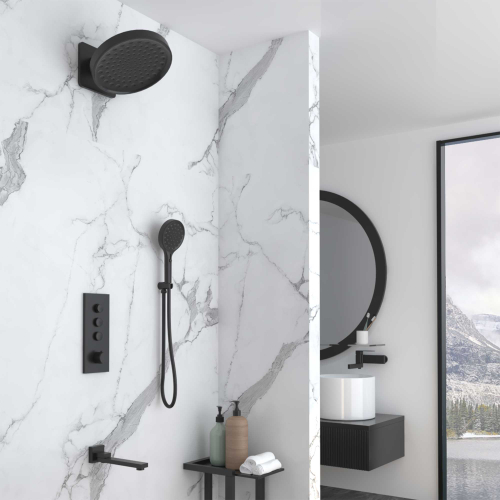 Душевой комплект Vincea VSFW-433TI3MB встраиваемый, термостатический, трехрежимный, черный