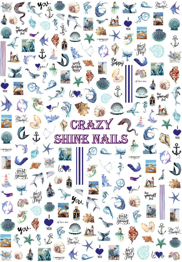 Слайдер-дизайн Crazy Shine Nails MAXI: Океан