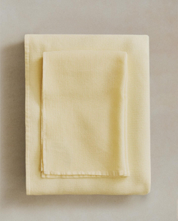Zara Home - Банное полотенце с тонкой вафельной текстурой, желтый, 50х90 см