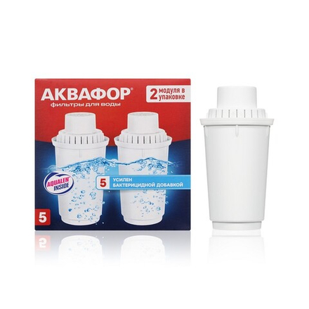 Набор картриджей сменных д/фильтр-кувшина Аквафор В100-5 защита от бактерий 2шт