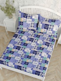 Постельное белье Сказка "Зимний пейзаж" 1,5-сп Наволочка 50х70 см 1 шт Простынь на резинке 90х200 см Пододеяльник 145х215 см, перкаль