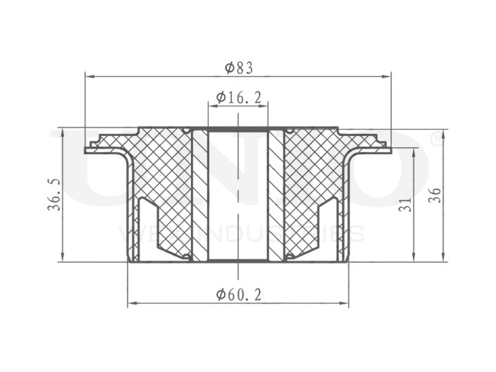 Сайлентблок передний задней рессоры UNIO RMP-20255
