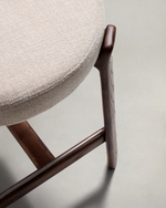 Полубарный стул Granite из бежевого шенилла и ясеня с отделкой орех 65 см