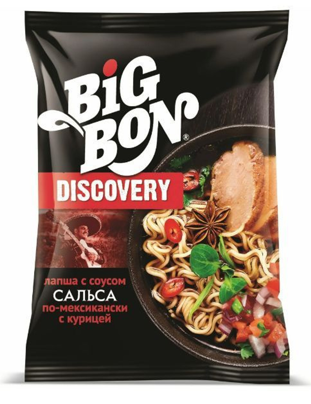BIGBON Discovery Лапша с соусом Сальса с курицей, 95 г