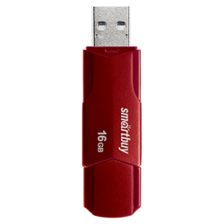 Память "Clue" 16GB, USB 2.0 Flash Drive, бордовый, Smart Buy