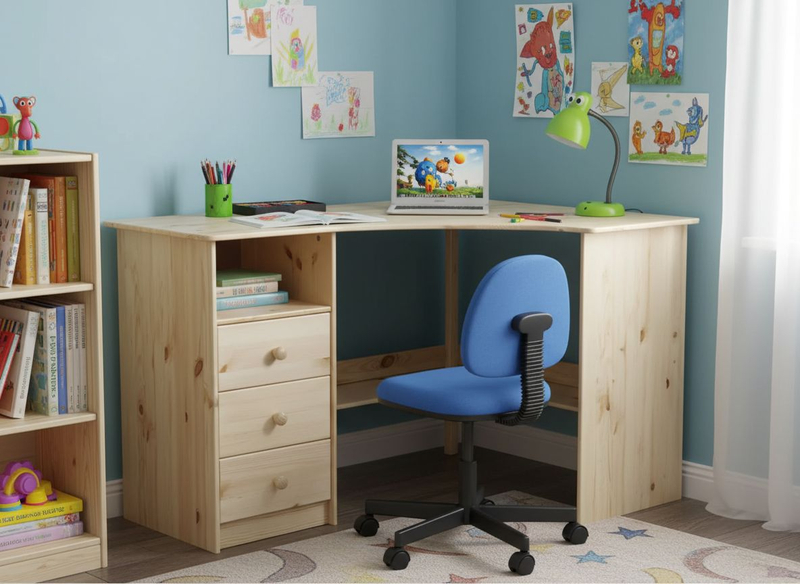 Стол письменный, 110х70х78, Corner (Корнер), компьютерный, массив сосны, лак, Dipriz