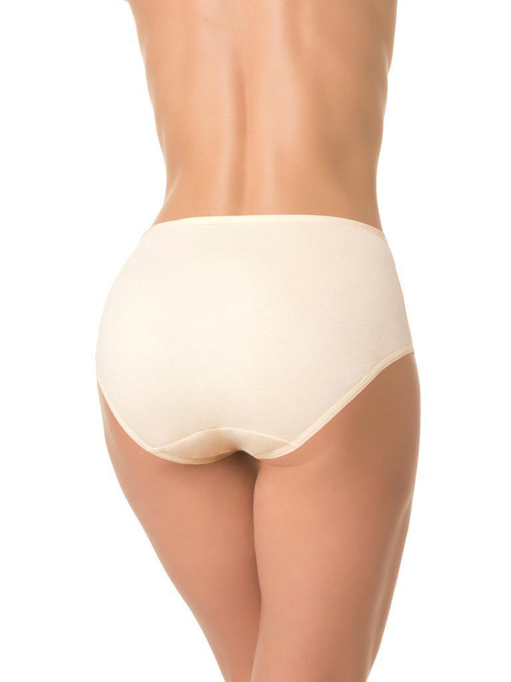 Высокие трусики с кружевной вставкой (Размер: XL) (Цвет: белый)