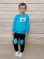 Костюм верх-бирюзовый,низ-черный р.86 (Счастливая малинка)