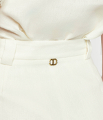 Льняное шорты + пояс TWINSET - кремовый(241TT2403)